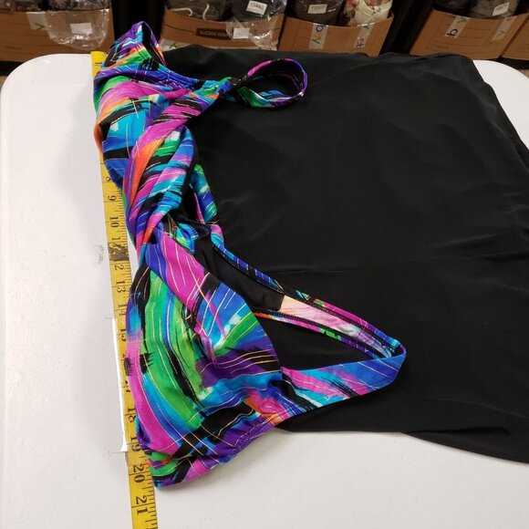 Great Lengths Womens One Piece Swimsuit Size 20 Black 90S Style Beachy Vacation - Picture 7 of 11